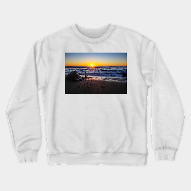 Chair At Sunset Crewneck Sweatshirt by photogarry